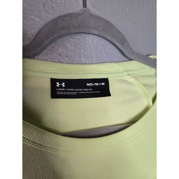 Under Armour Women's Yellow Loose Fit Short Sleeve Sweatshirt Size Medium - Picture 5 of 6